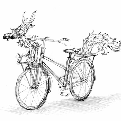 大野 公士/「自転車に乗った幸せを運ぶ龍」